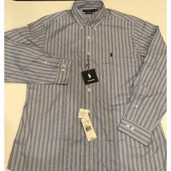 Polo Ralph Lauren Size 17 Custom Fit Button Down Dress Shirt - Picture 8 of 10